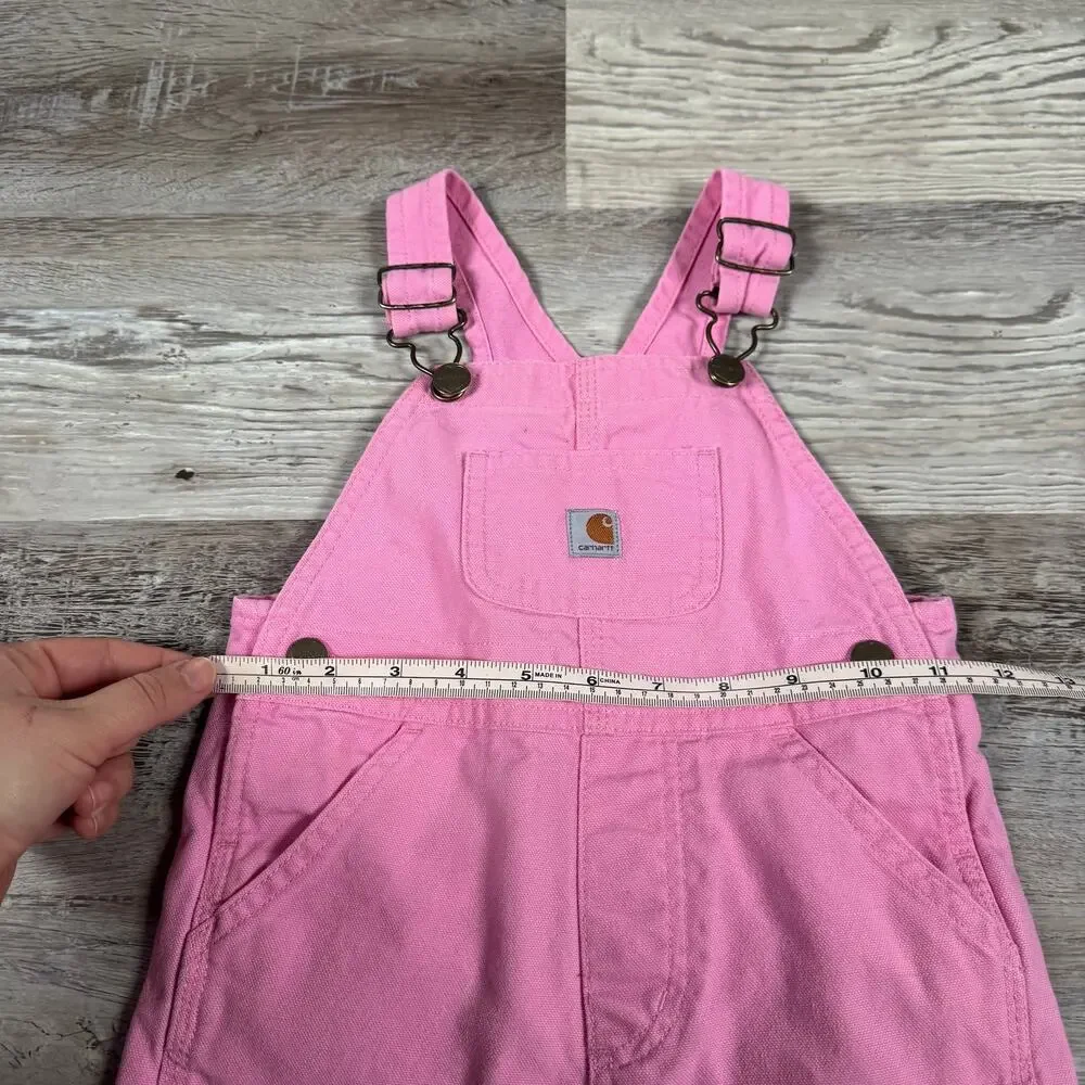 Carhartt Pink Canvas Overalls Heart Toddler Mini Fashion 90s Y2K Workwear 2T